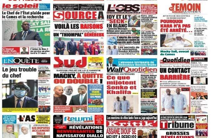 Revue de la presse sénégalaise du mercredi 9 décembre 2020.