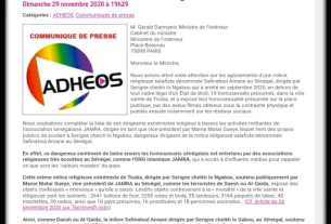 ONG Jamra communiqué de presse.