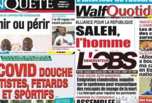 Revue de presse sénégalaise du vendredi 11 décembre 2020.