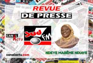 Revue de presse de Sud Fm par Ndeye Mariéme Ndiaye.