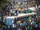 Victoire Can senegal celebration dans les rues de dakar peuple sénégalais.