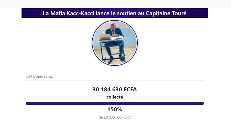 La Mafia Kacc-Kacci lance le soutien au Capitaine Touré.
