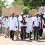 Greve manifestions marche agent de la sante Sénégal.