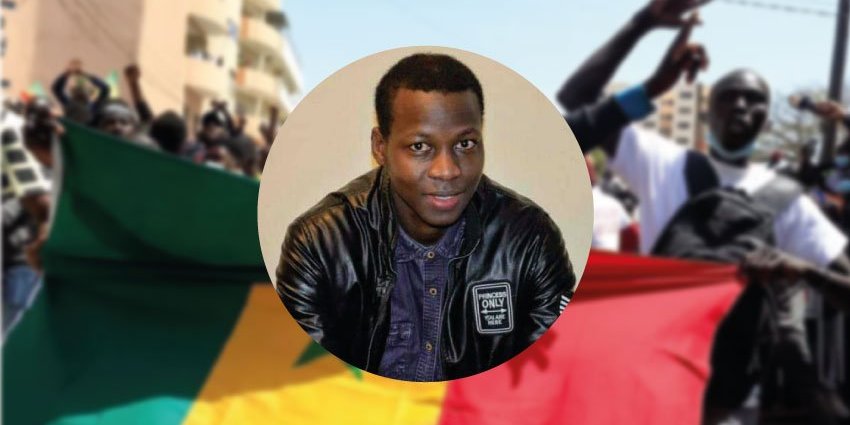 Sénégal crise politique. Drapeau du Sénégal, manifestants Dakar.