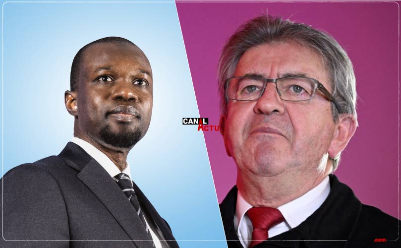 Jean-Luc Mélenchon et l'opposant sénégalais Ousmane Sonko