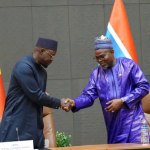 Ousmane Sonko et le vice-président de la Gambie, Muhammed Jallow